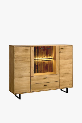 Dubový príborník na kovových nohách